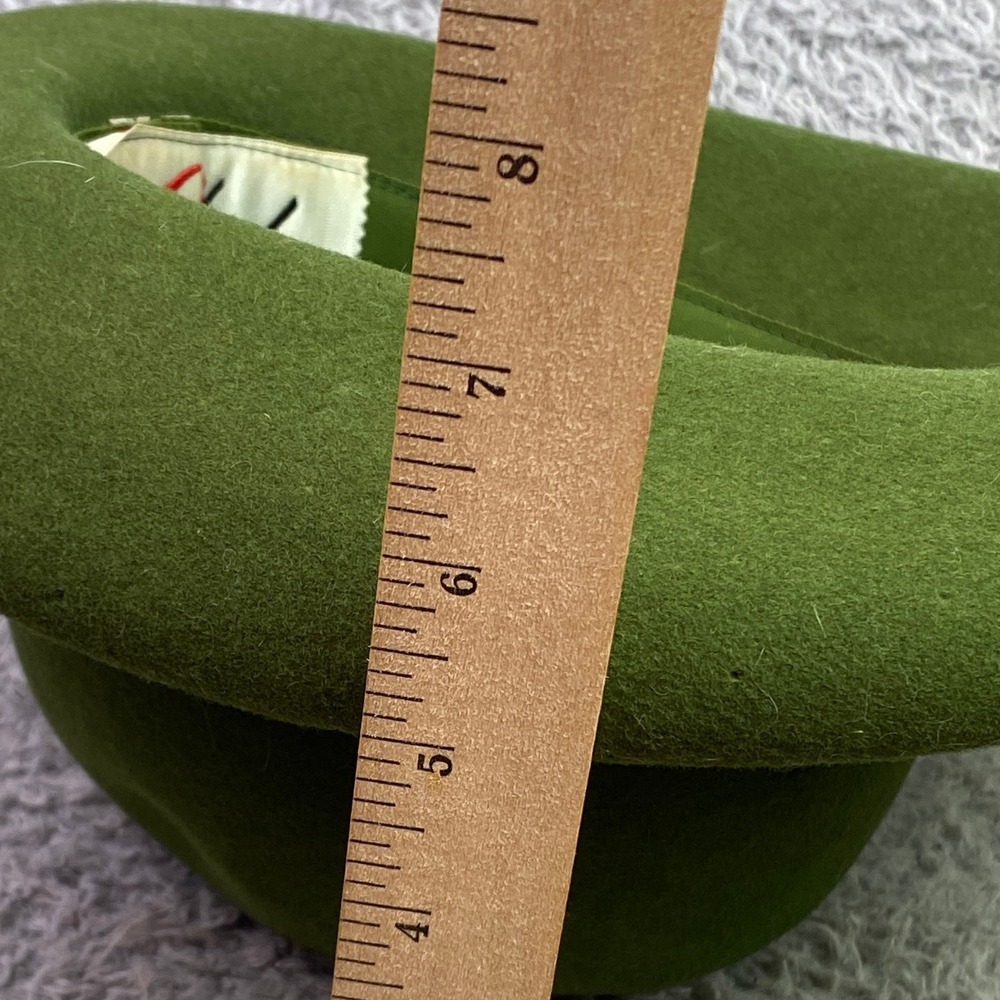 Vintage Glenover Fawn Tra Felt Hat Womens Small Bowler Wool Mod Fashion Church - Picture 9 of 10